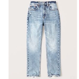 Abercrombie High Rise Acid Wash Mom Jeans